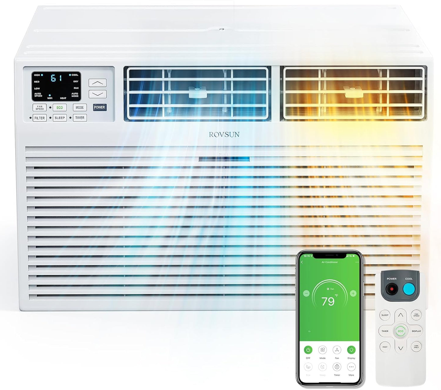 ROVSUN Smart 12000 BTU Through-Wall AC Heater Combo with WiFi Voice Control