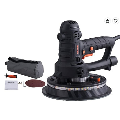 800W Drywall Sander – Variable Speed, LED Lights & Dust Collection System