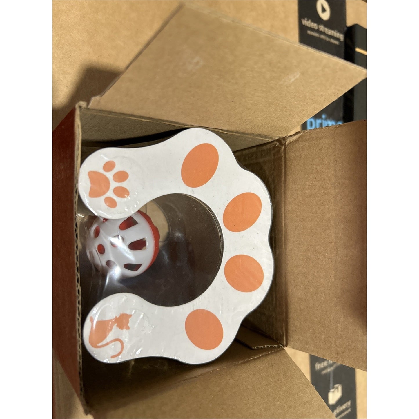 Cat Paw Accordion Scratcher Toy w/ Ball Interactive Cat Scratch Pad NWT