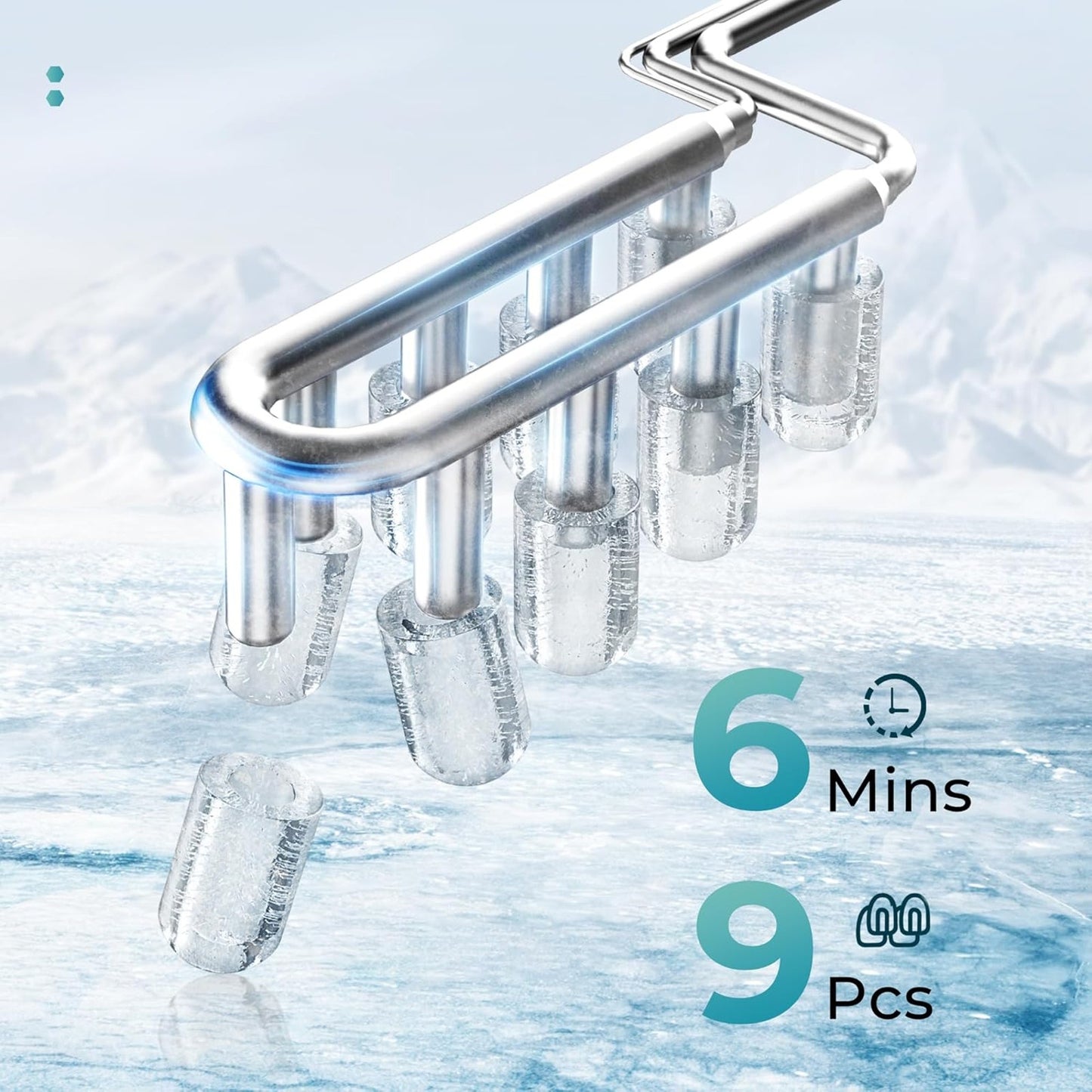 Countertop Bullet Ice Maker 26.4 LB/Day w/ Self-Cleaning & Carry Handle (Black)