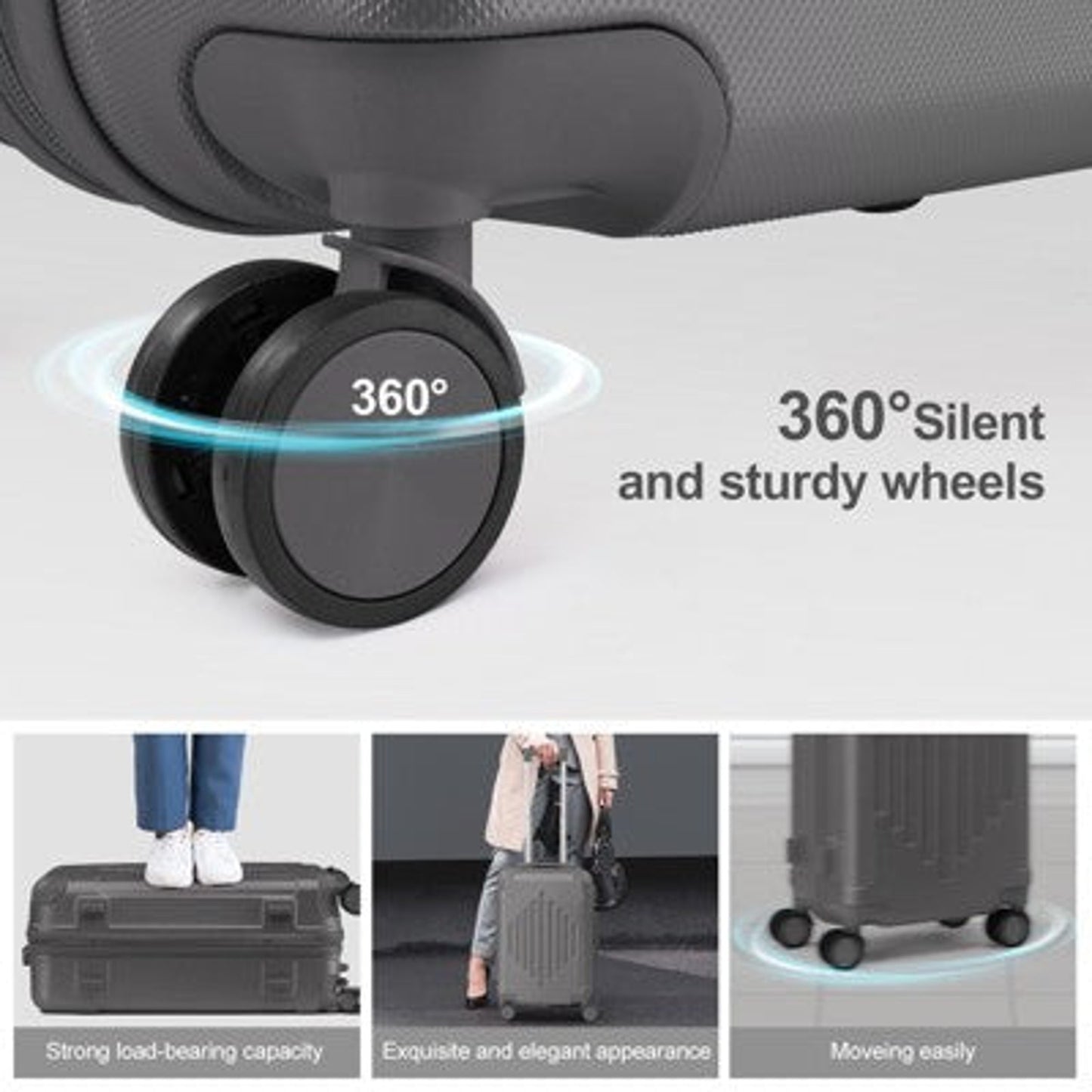 28-Inch Black- Hardshell Suitcase with Spinner Wheels and Reinforced Corners