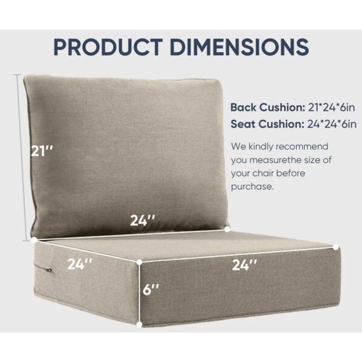 4 Piece Deep Seating Outdoor Patio Replacement Cushions New