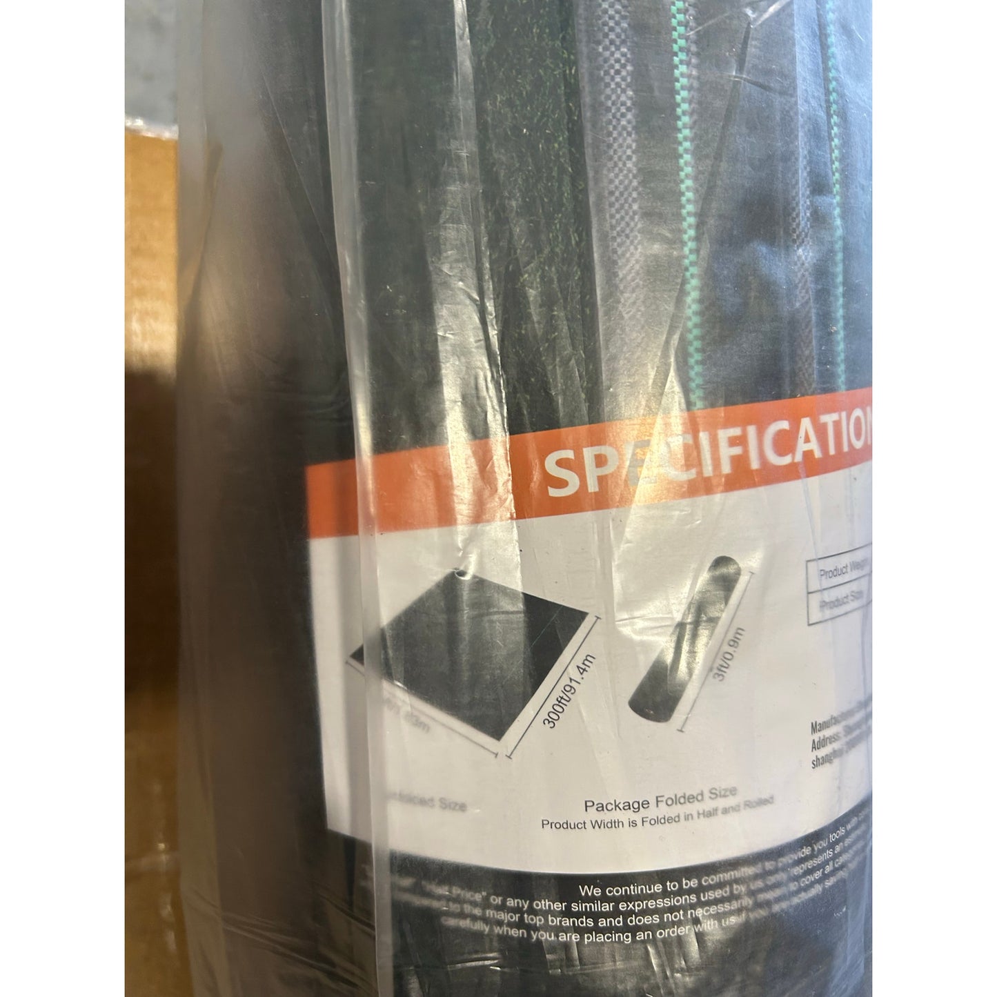 6 ft × 300 ft Heavy Duty Weed Barrier / Landscape Fabric — Model 1.83×91.4-70