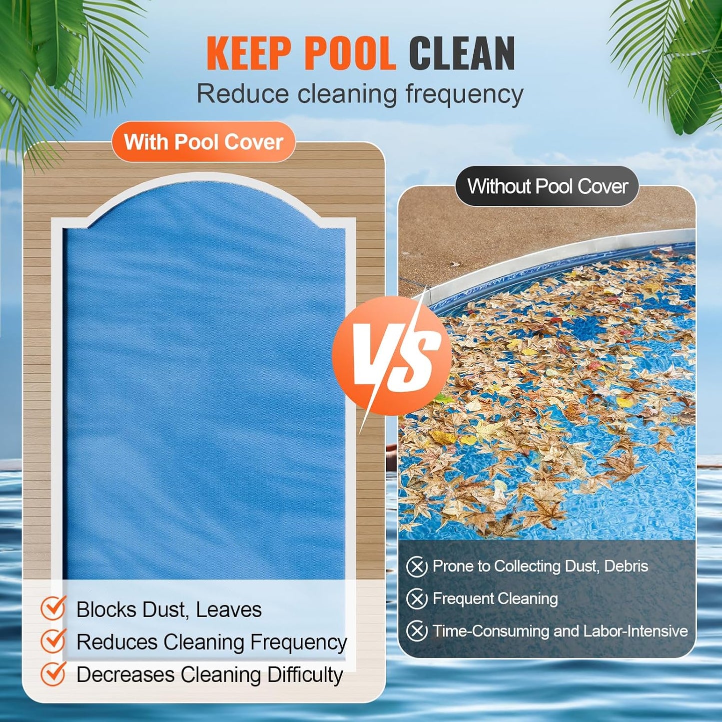 Solar Pool Cover 24 x 12 Ft Rectangle 12 Mil