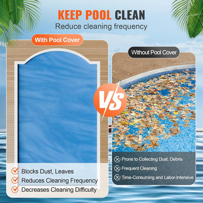 Solar Pool Cover 24 x 12 Ft Rectangle 12 Mil