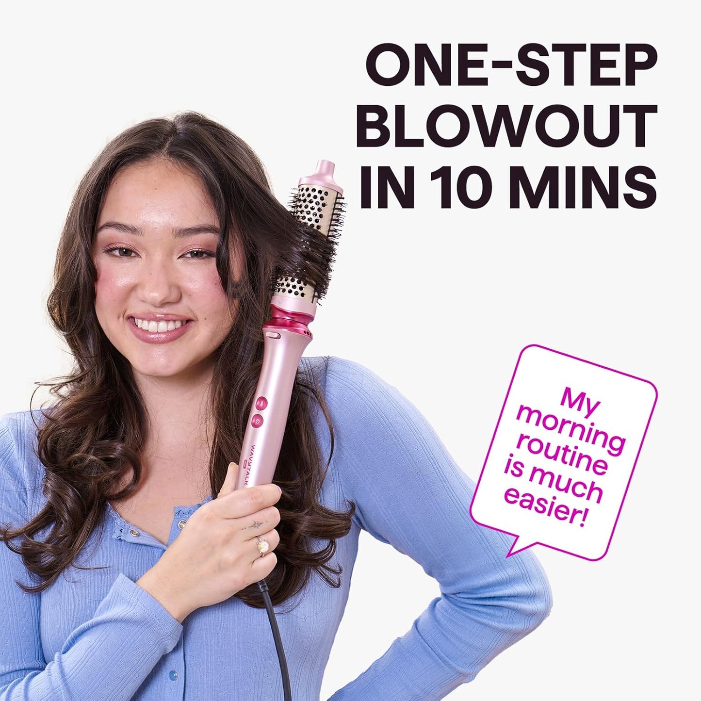 Wavytalk Heatwave Pro: 3-Size Ionic Heated Round Brush Set for Frizz-Free Styling