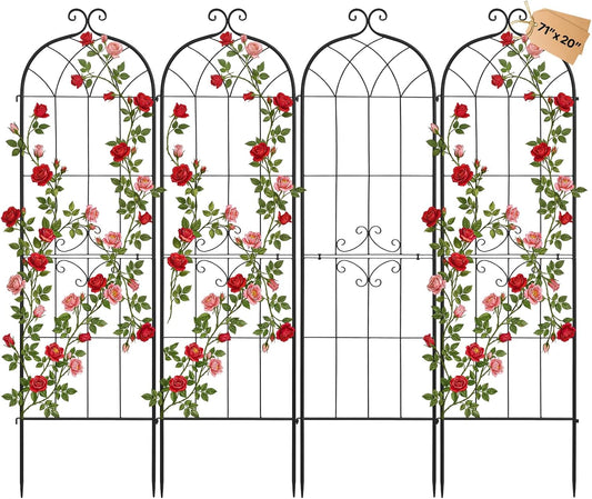 Garden Trellis 71 x 20 Inch Rose Trellis 4 Packs