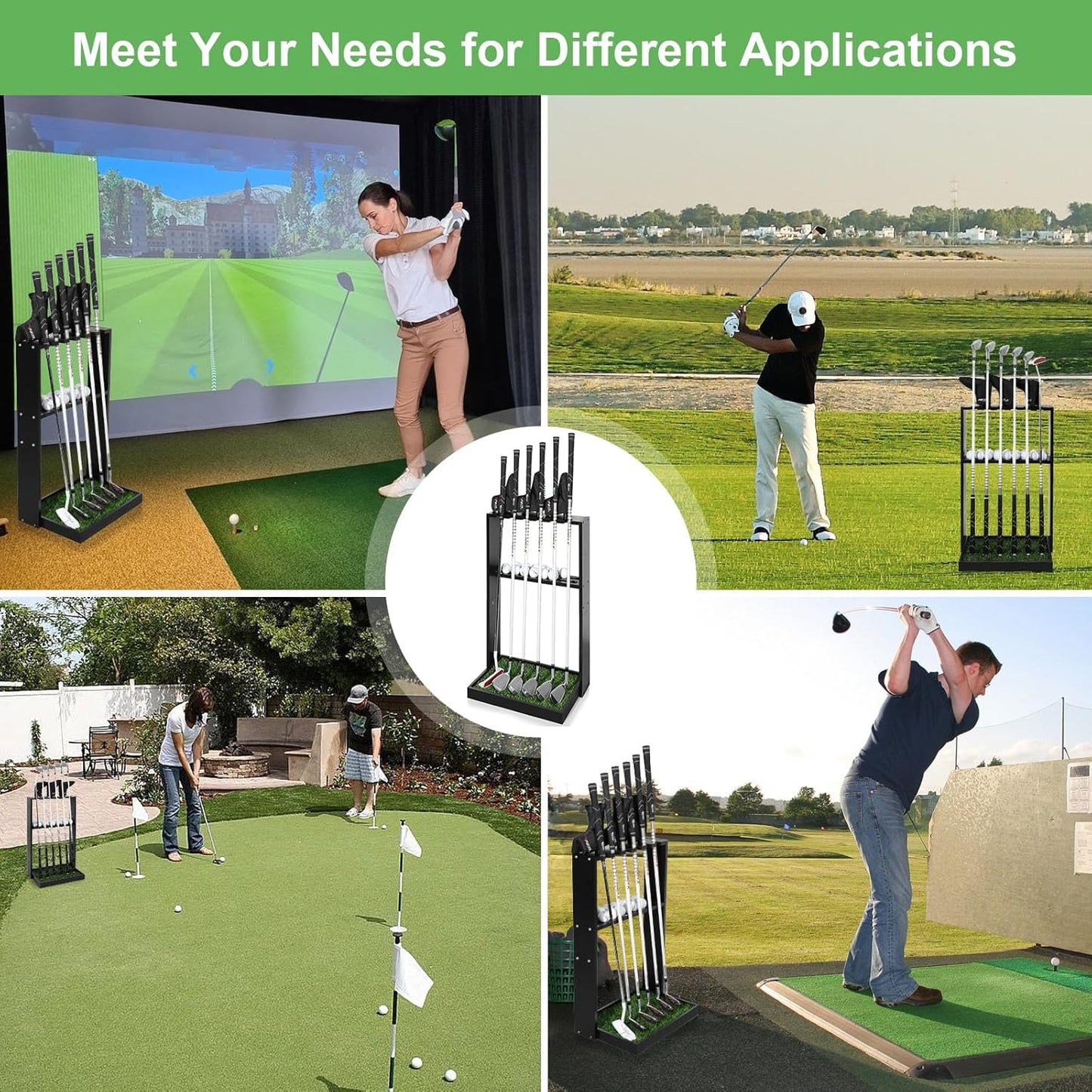 Premium Wooden Golf Putter Stand – Holds 6 Clubs (Model ZSQ00301)