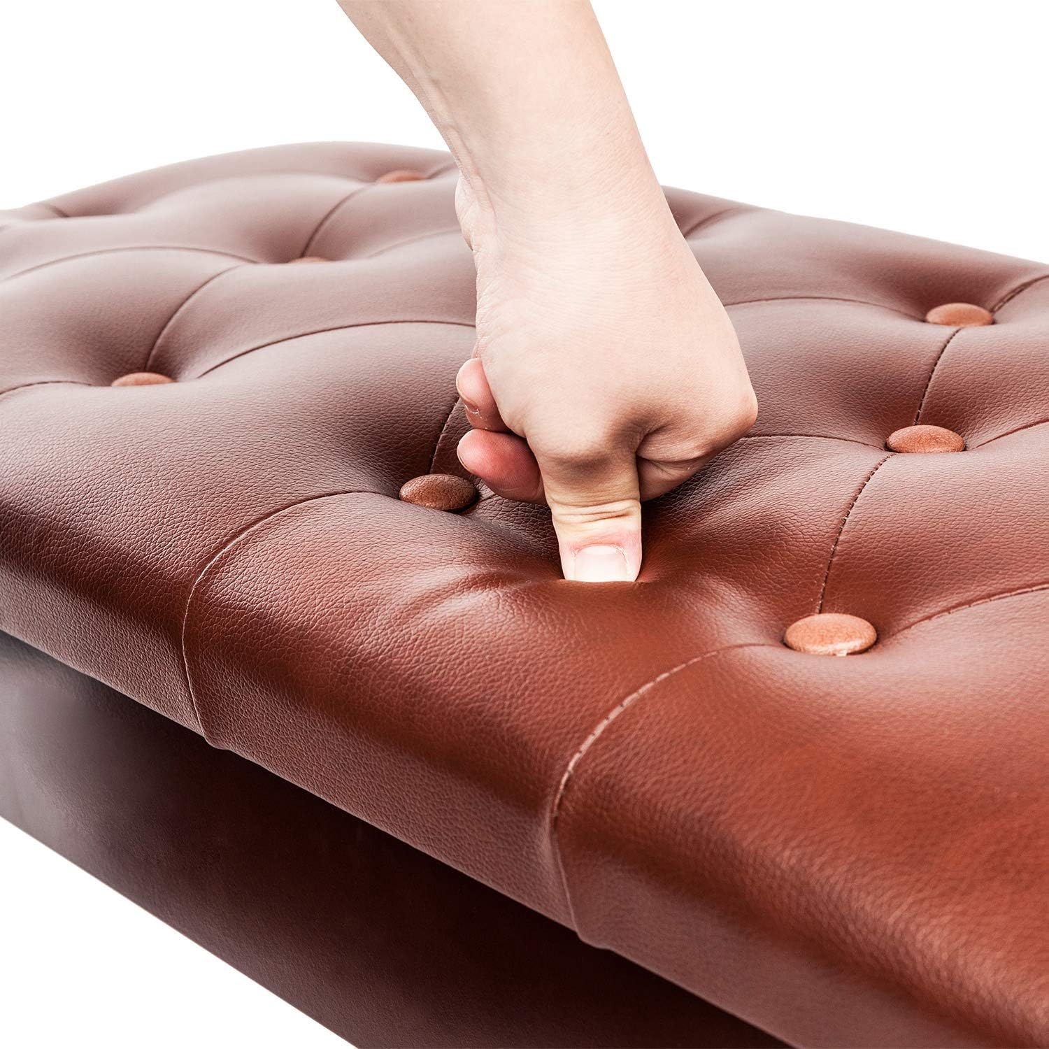 Bonnlo Duet Piano Bench: Plush Padded Cushion, Music Storage, Sturdy Solid Wood