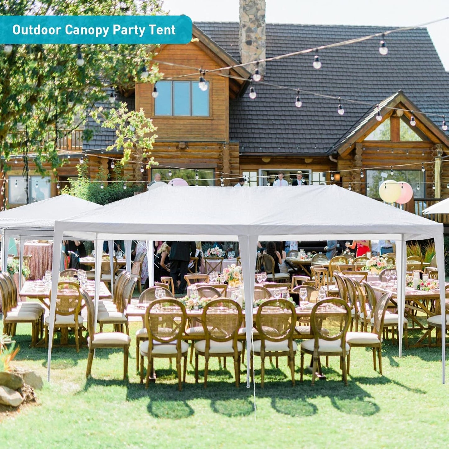 10x20 Waterproof Outdoor Canopy Tent with 4 Removable Sidewalls, White