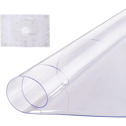 Plastic Table Cover 48 x 48 Inch Round Clear 2.0mm Thick PVC
