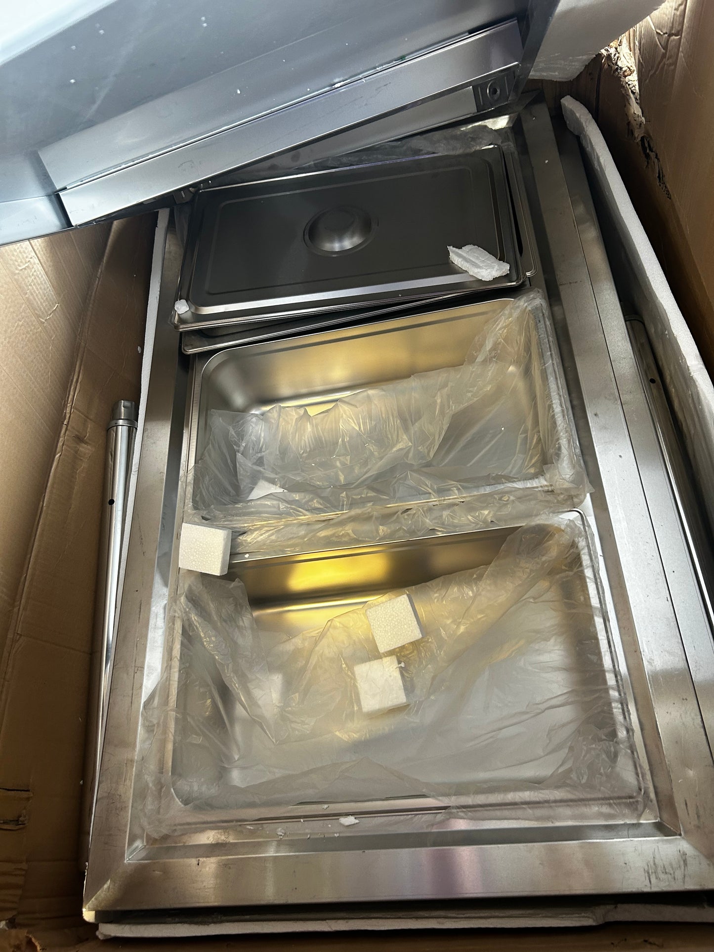 3-Pan Commercial Food Warmer 450W x 3 Stainless Steel Undershelf