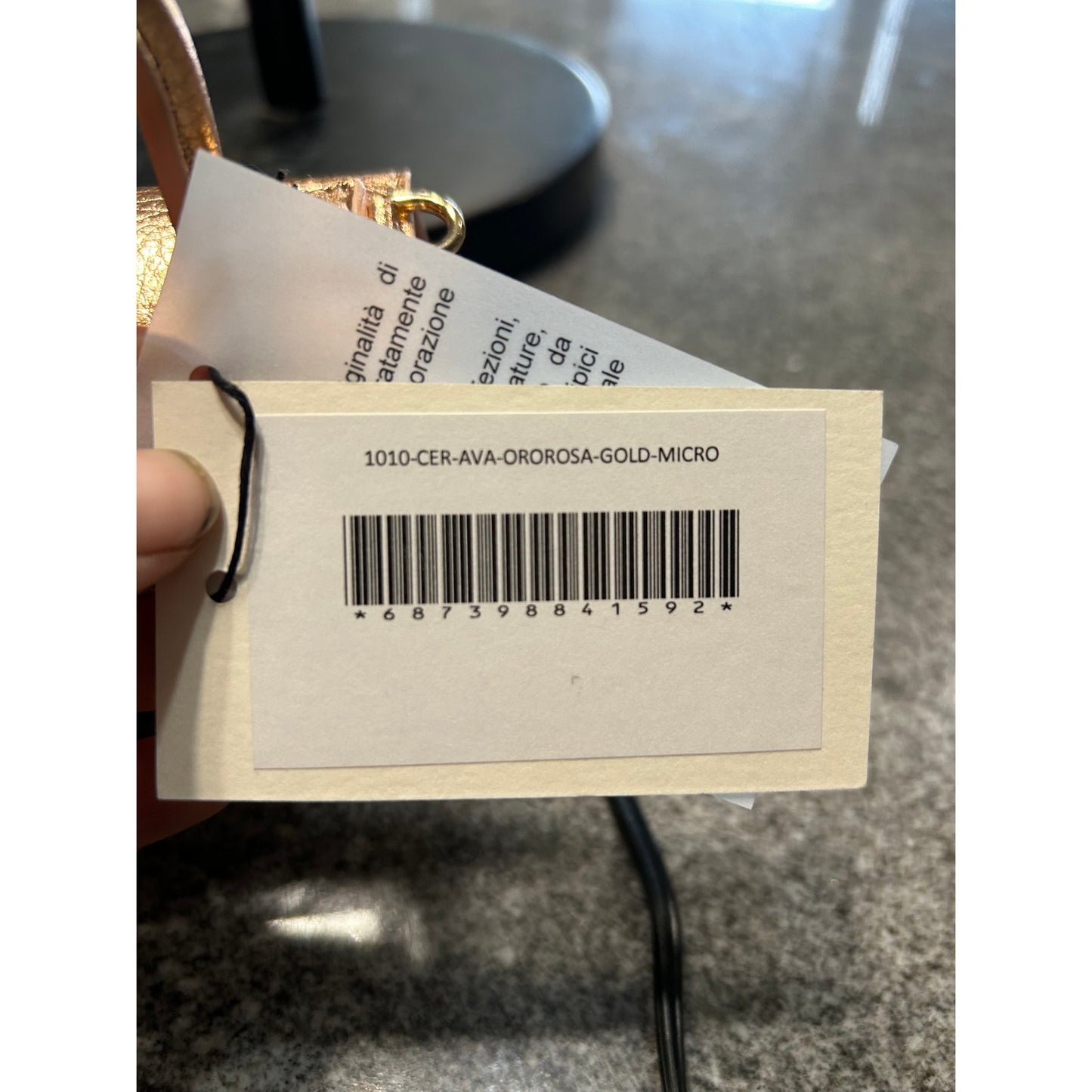 Rare Teddy Blake Ava 6" Micro Handbag – Oro Rosa Gold Leather – NWT