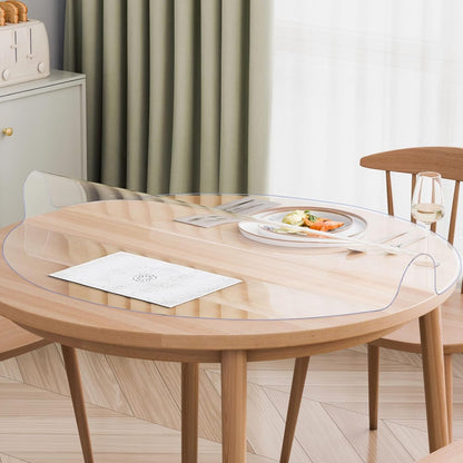 Plastic Table Cover 48 x 48 Inch Round Clear 2.0mm Thick PVC