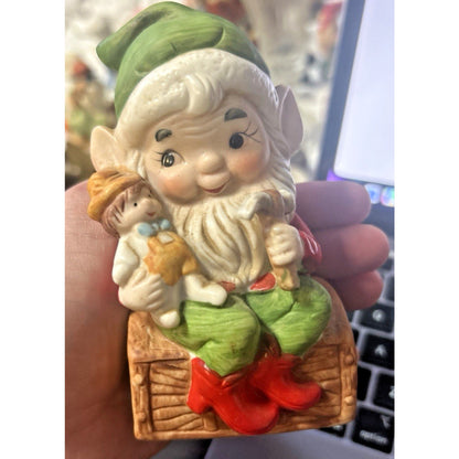 Vintage 1980’s Homco Christmas Elf Figurine 5406 Santas Helper