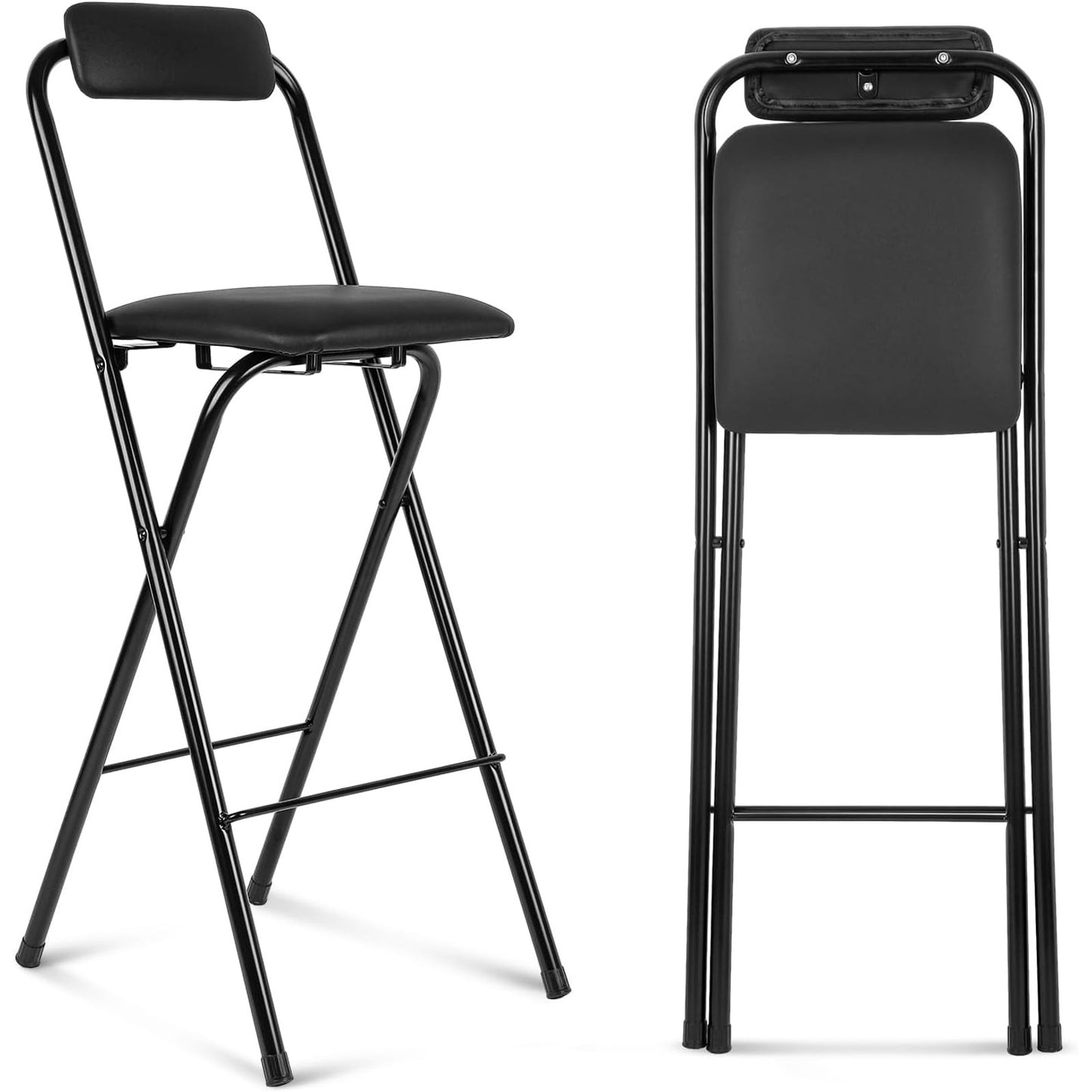 27” Folding Makeup / Styling Stool w/ Padded Seat – 300 lb Capacity