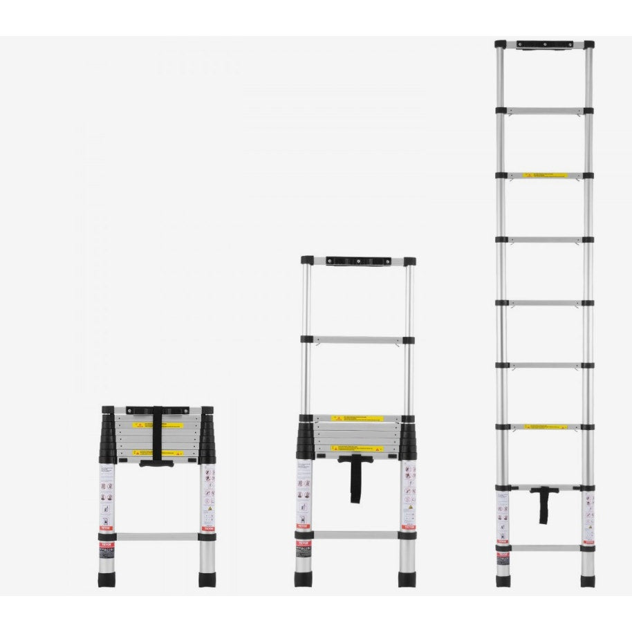 8.5 ft Aluminum Telescoping Ladder – 375 lb Capacity