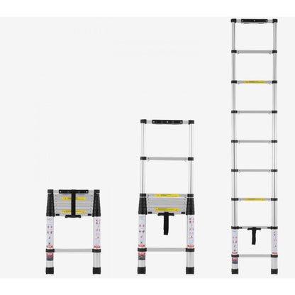 8.5 ft Aluminum Telescoping Ladder – 375 lb Capacity