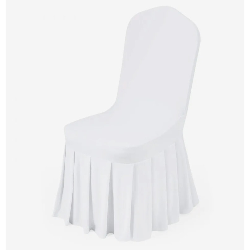 VEVOR White Stretch Banquet Chair Covers 30-Pack Skirt Bottom Wedding Party