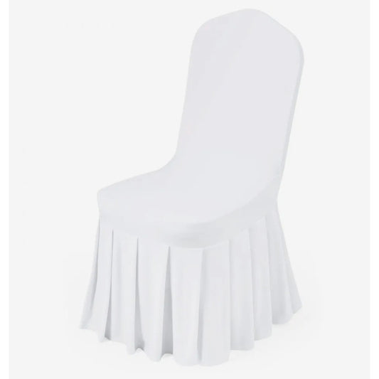 VEVOR White Stretch Banquet Chair Covers 30-Pack Skirt Bottom Wedding Party