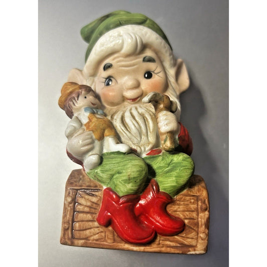 Vintage 1980’s Homco Christmas Elf Figurine 5406 Santas Helper