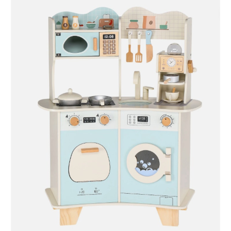 Mint Green Wooden Pretend Play Kitchen w/ Sink, Stove & Storage- New in box