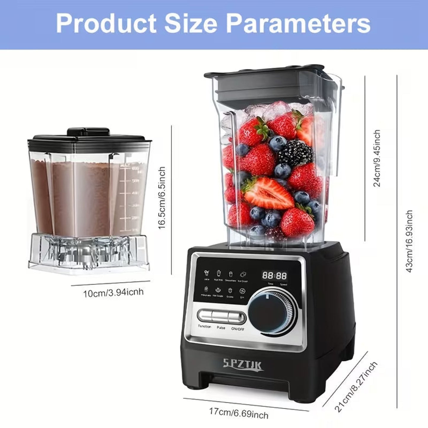 Professional 25,000 RPM High Speed Blender and Grinder Combo