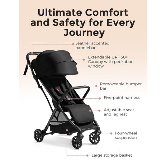 Momcozy ClickGo Lightweight Stroller One-Hand Fold- UPF50+ Canopy