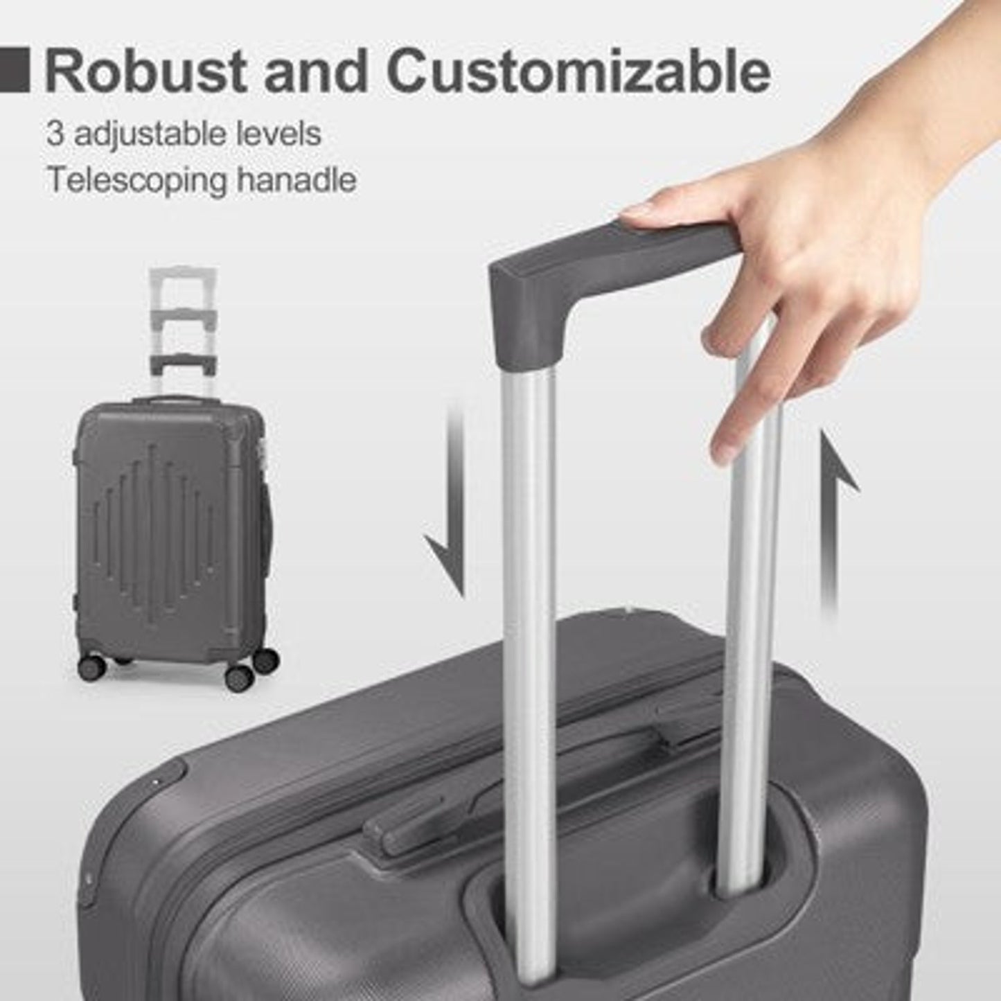 28-Inch Black- Hardshell Suitcase with Spinner Wheels and Reinforced Corners