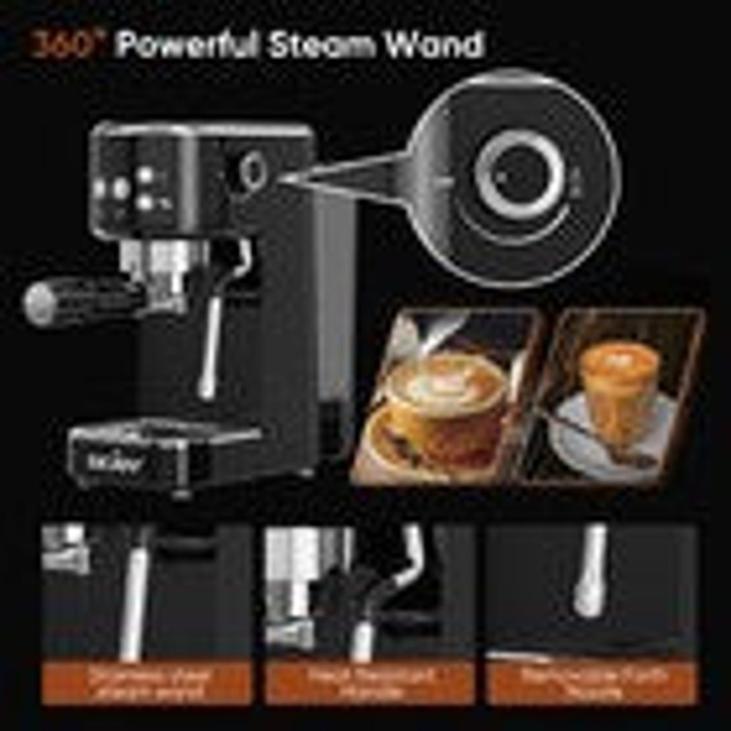 20 Bar Professional Espresso Coffee Machine with Milk Frother