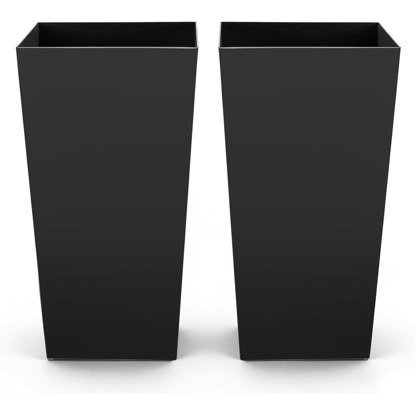 30 Inch Tall Planters For Outdoor Plants Set Of 2, Black