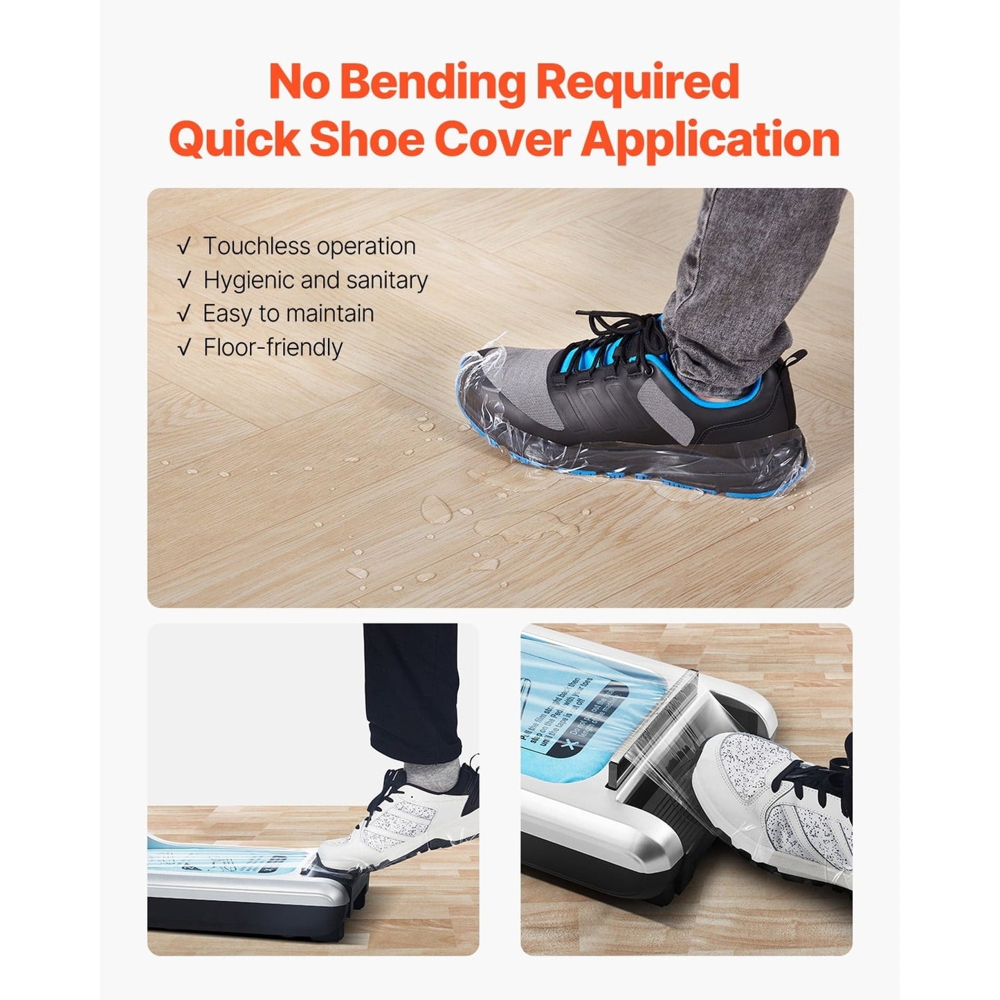 Automatic Shoe Cover Dispenser, Hands-Free with 600 Covers (Silver)