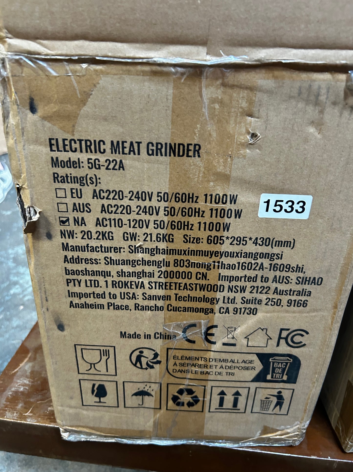 New VEVOR Electric Meat Grinder 800W 1.5HP 661 lb/H w/ Sausage Kit
