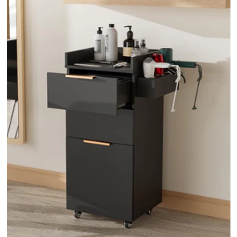 Wooden Salon Trolley Cart with Drawers, Storage Cabinet & Wheels – New