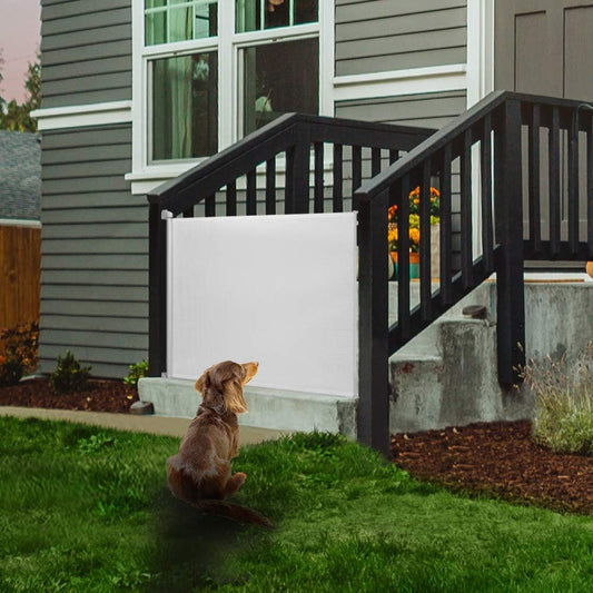 EasyBaby Retractable Safety Gate – 33" Tall, Extends Up to 55" Wide, White