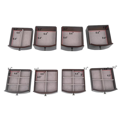 8-Drawer Jewelry Cabinet Wooden Armoire with Mirror Brown