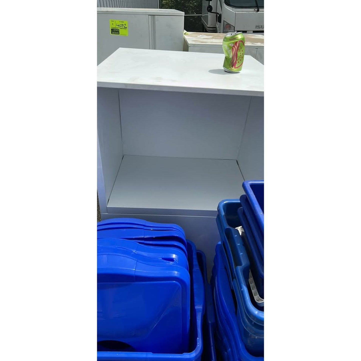 Locking Metal Storage Cabinet with Locker & 2 Drawers White