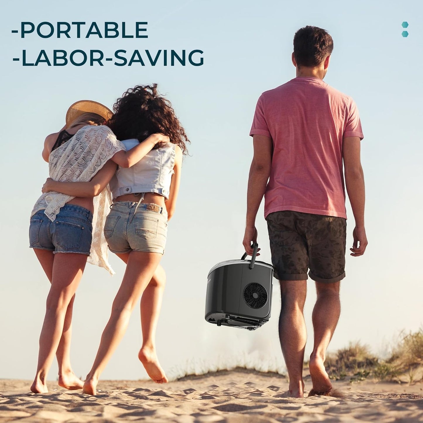 Countertop Bullet Ice Maker 26.4 LB/Day w/ Self-Cleaning & Carry Handle (Black)