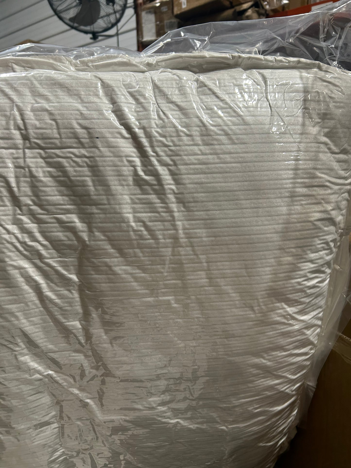 White Plush Corduroy Armless Accent Chair Deep Wide Seat