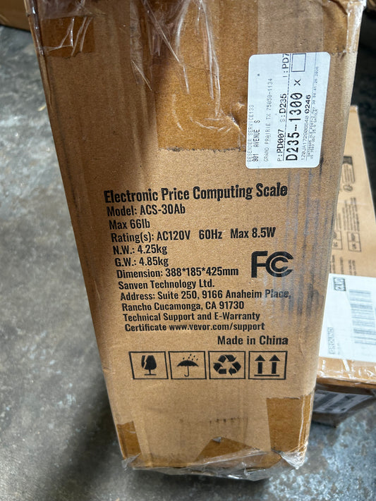 New 66 lb Digital Price Computing Scale with Dual LCD Display