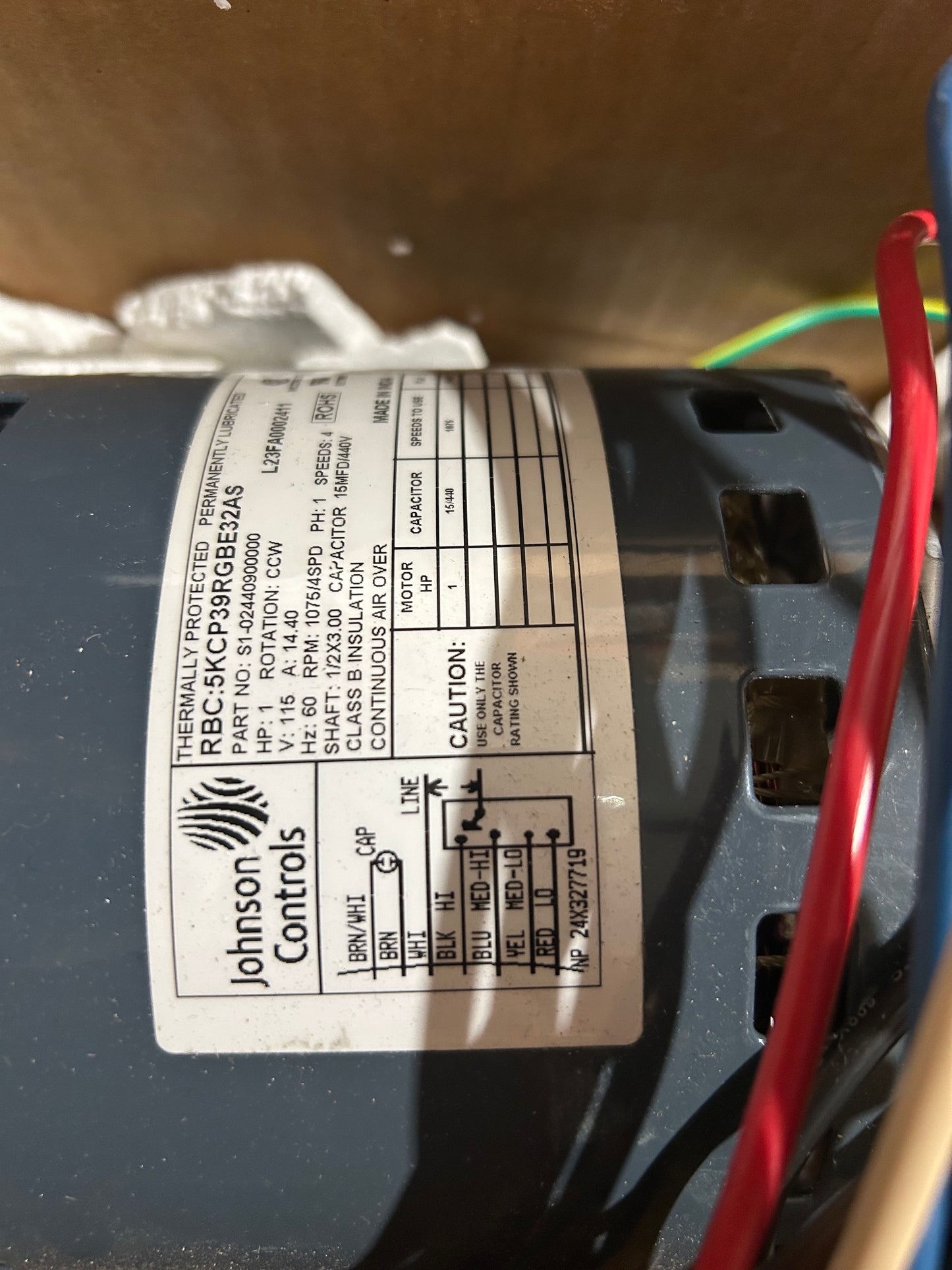 1/3 HP Blower Motor 115V 1075 RPM CCW for Refrigeration Replacement