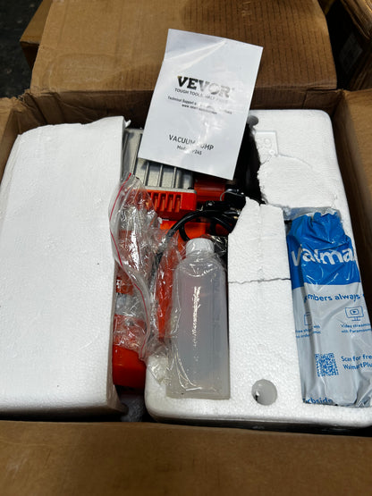 VEVOR 1/2 HP 2 Stage Rotary Vane Vacuum Pump 5 CFM 115V HVAC