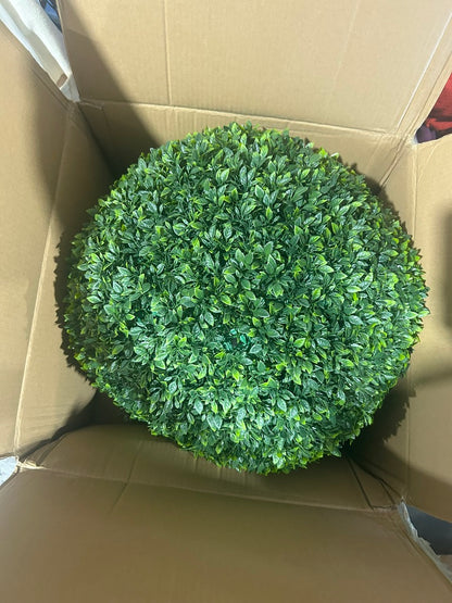 New, 23" Faux Boxwood Topiary Ball, Indoor Outdoor