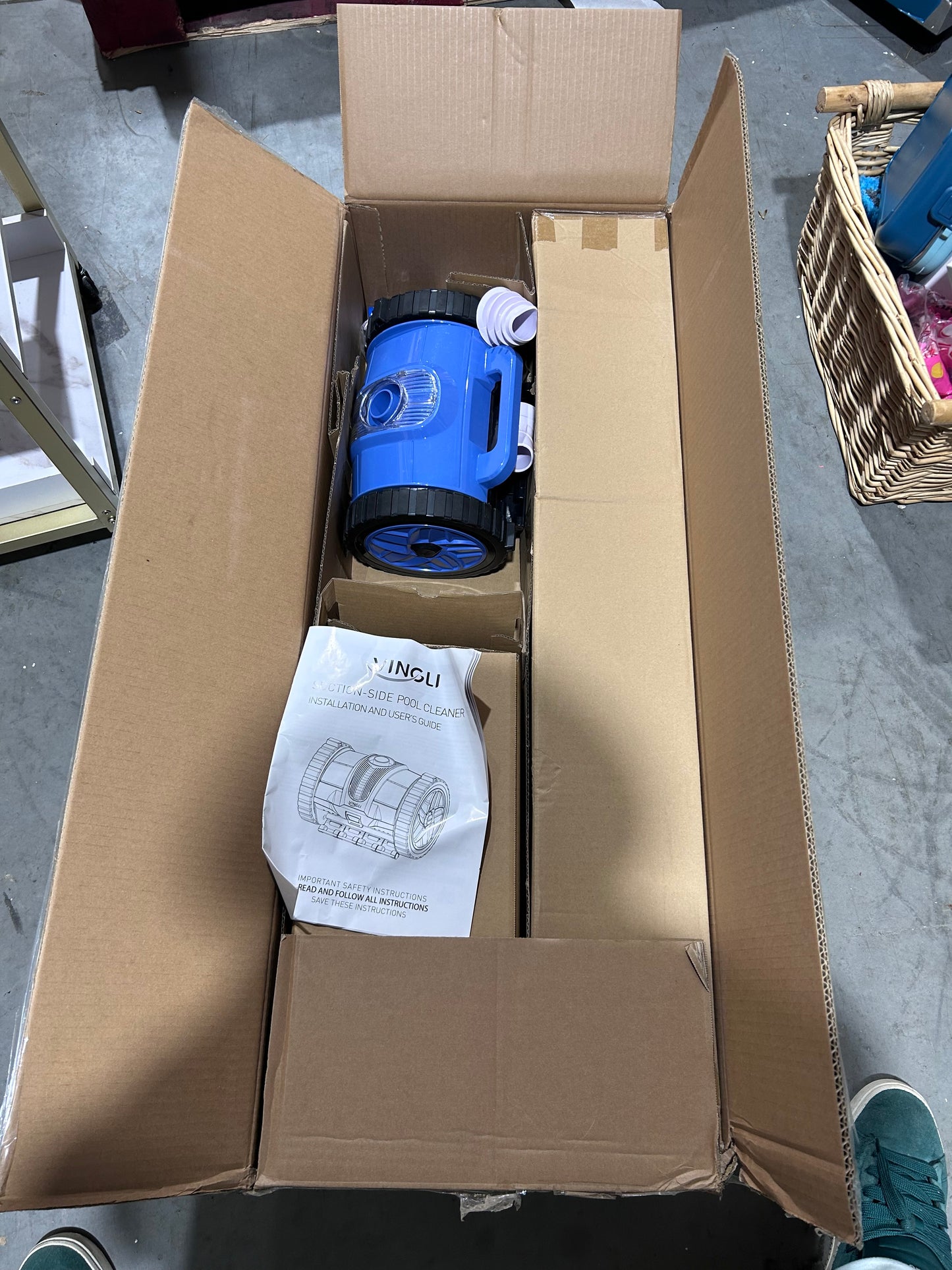 Automatic Suction Side Pool Cleaner 40ft Hose Light Blue