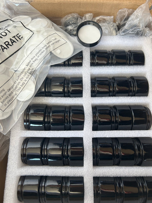 60-Pack 1 oz Glass Cosmetic Jars with Lids –Creams, Balms & DIY