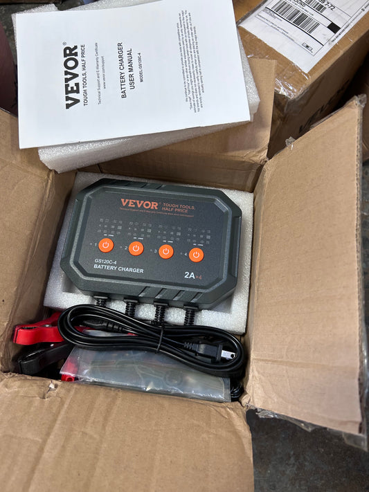 VEVOR 2A x 4 Smart Battery Charger & Maintainer, 4-Bank