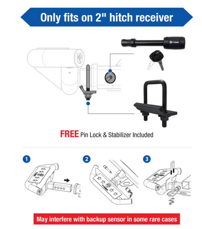 Hitch Armor With Pin Lock For 2 Inch Hitch Receiver Textured Black