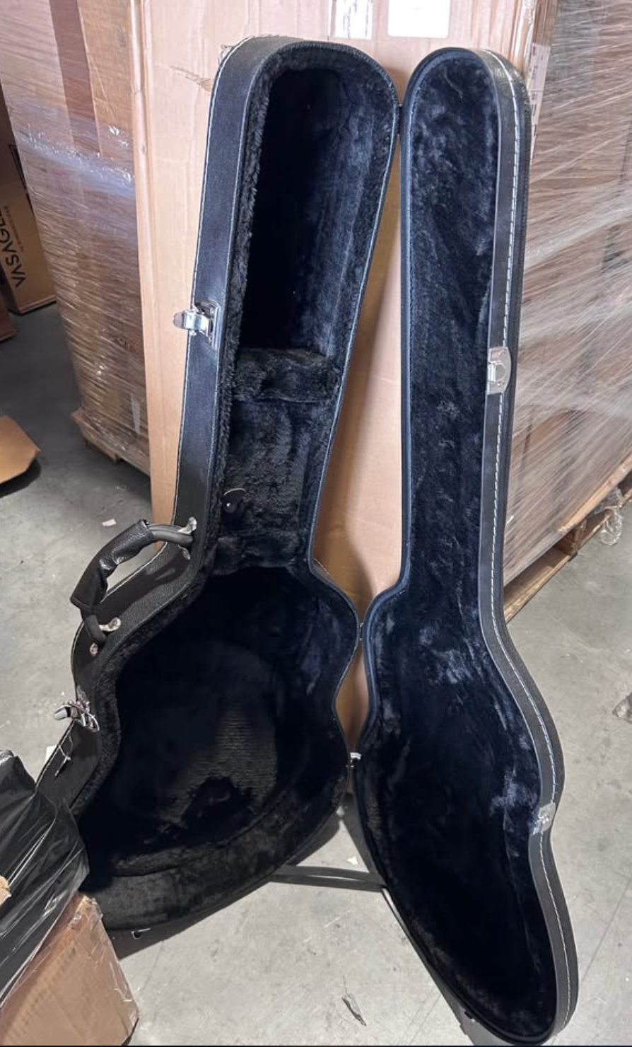 41 Inch Acoustic Guitar Hard Case Black, Plush Interior- New