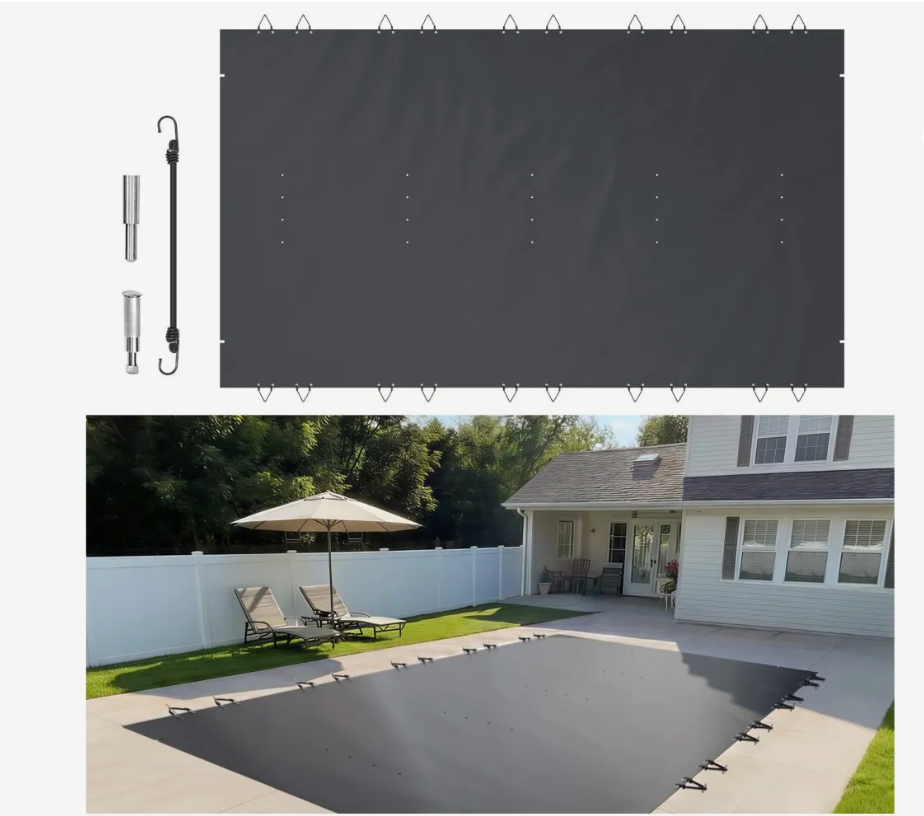 VEVOR 13x23 ft PVC Winter Pool Cover Fits 12x22 ft Inground Pool, New