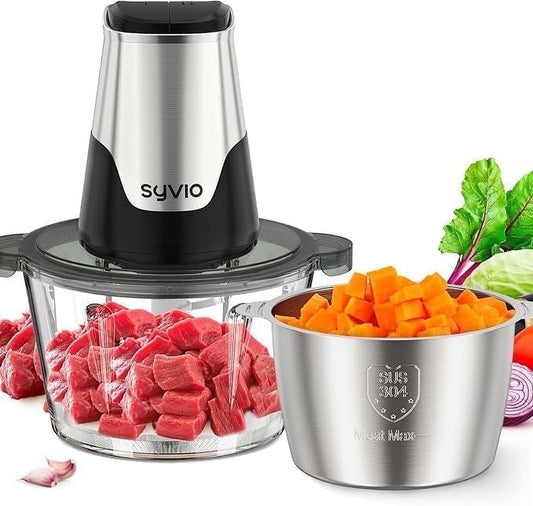 https://i5.walmartimages.com/seo/Syvio-Food-Processor-with-2-Bowls-Electric-Food-Choppers-with-4-Bi-Level-Blades-8-Cup-Meat-Grinder-for-Meat-Onion-Vegetables-Fruit-2-Speed_50984591-9694-470b-adbb-463983074fd4.811efa6580769f5bb3b7e47ade13f6cd.jpeg